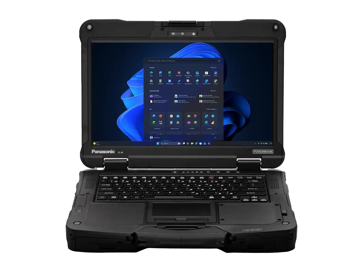 Fully rugged laptop with a reinforced case and carry handle