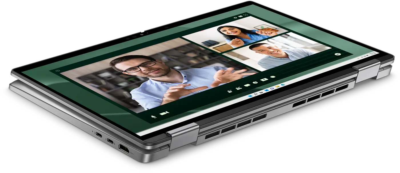 Convertible 2-in-1 laptop folded flat into tablet mode